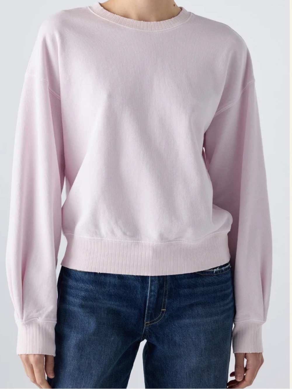 Amo Ladies NWT Katarina Crew Neck Sweatshirt in Flush. X-small. 100% cotton.